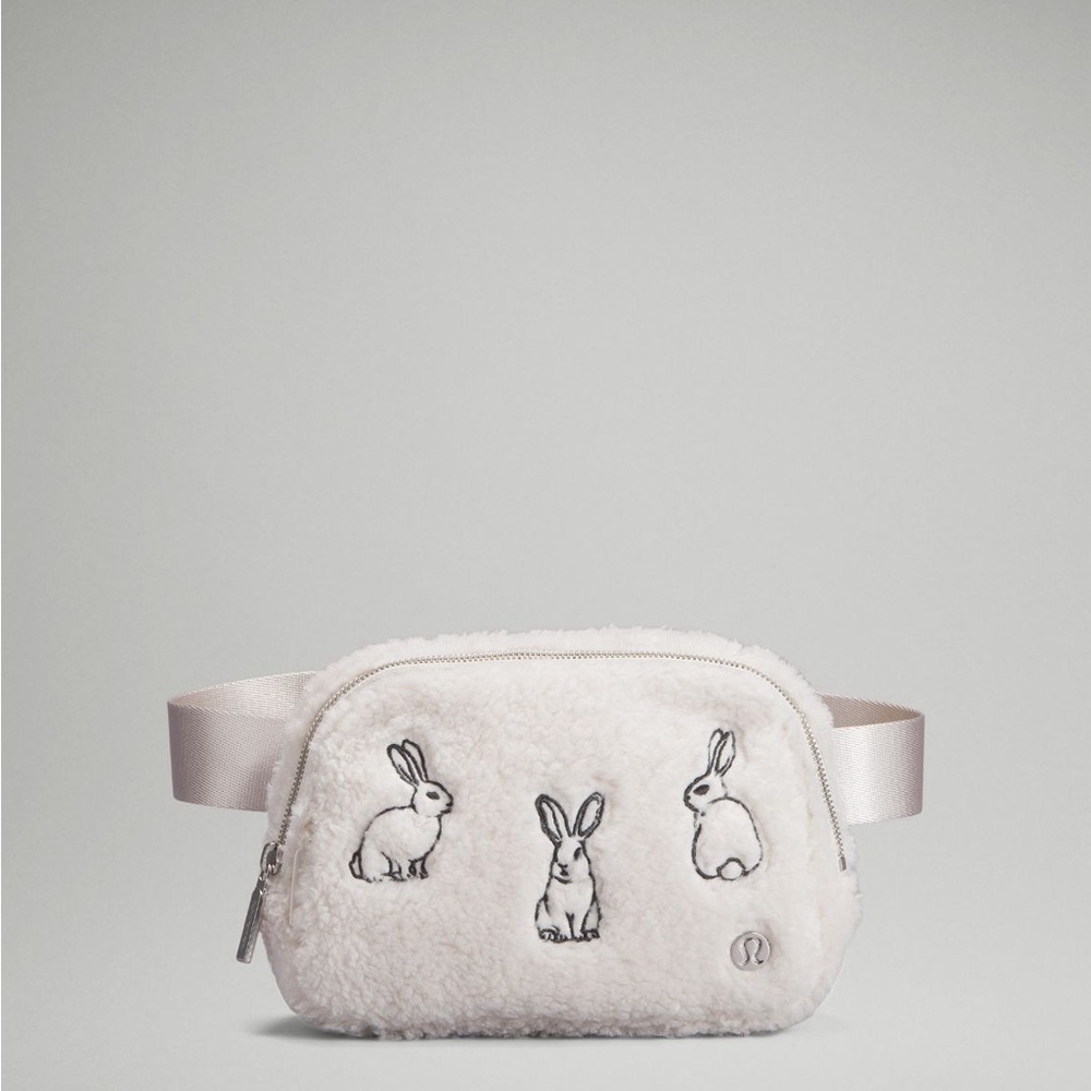 Lululemon White Fleece Bunny Belt Bag